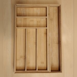 Bamboo Expandable Cutlery Flatware Tray Drawer Organizer